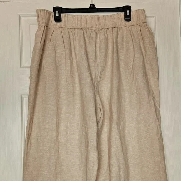 Croft & Barrow Mid Rise Crop Pants Women’s 0X Beige Linen Blend NWT - Picture 3 of 3